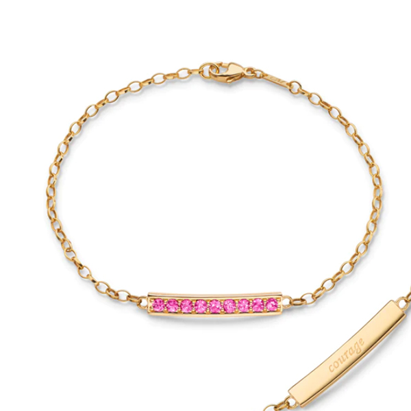 18K Pink Sapphire Courage Petite Poesy Bracelet